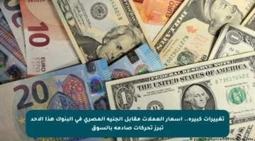 تغييرات كبيرة.. أسعار العملات مقابل الجنيه المصري في البنوك هذا الأحد تبرز تحركات صادمة بالسوق